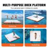 VEVOR Inflatable Floating Dock, 10 x 10FT Inflatable Dock Platform, Non-Slip Water Floating Dock Mat with Portable Carrying Bag & Detachable Ladder