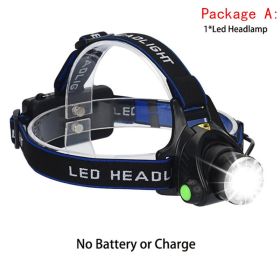 azk20 8000LM Led Headlamps Head Lights Waterproof Head Flashlight Forehead Head Headlights Torch Hunting Mining Fishing Light (Body Color: T6 LED, Emitting Color: Option A)