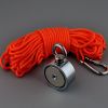 Double Sided 120-150KG Magnet Power Neodymium N52 Hole Recovery Magnets Magnetic Material Base Fishing Magnet 20m Rope